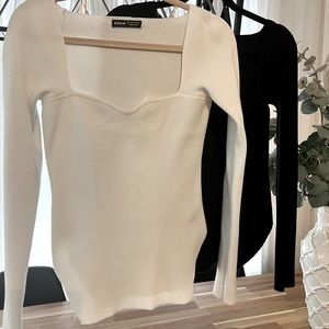 Slit Hem Ribbed Knit Sweater